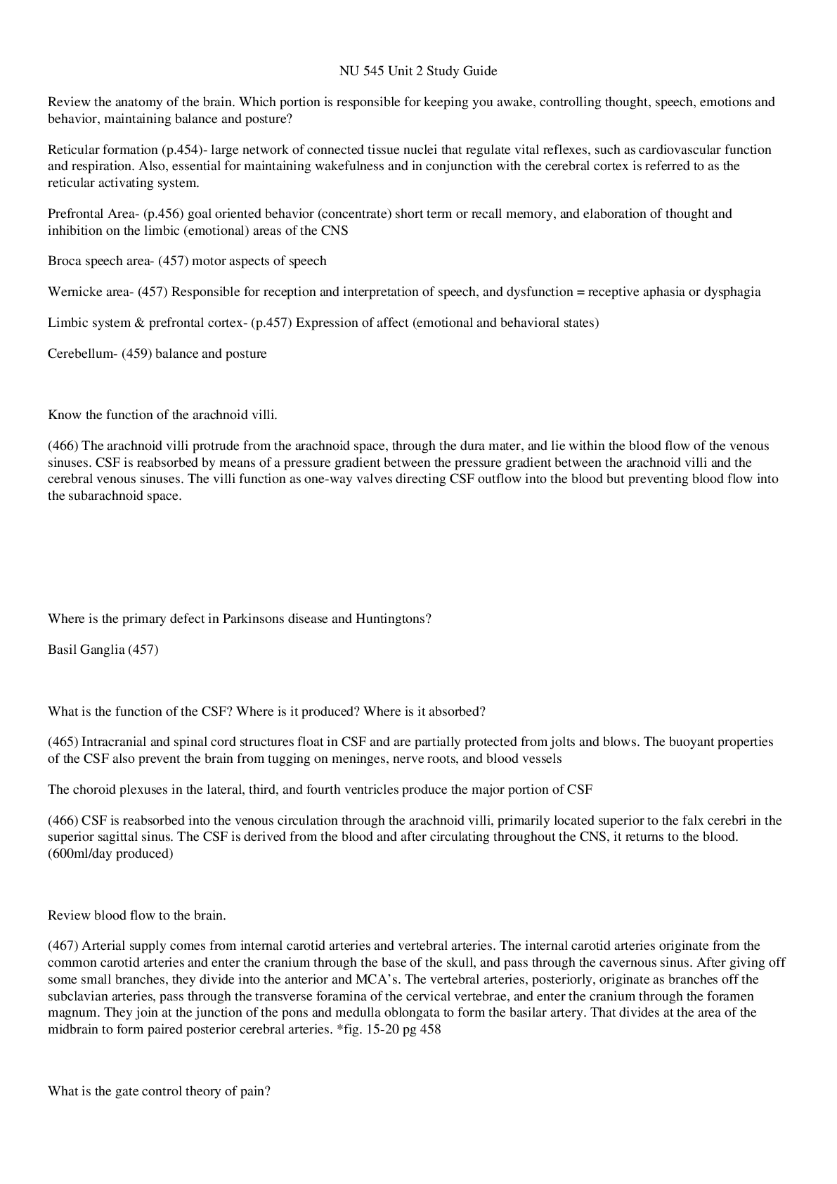 Preview image of NU 545 Unit 2 Study Guide Latest Version 100% Correct document